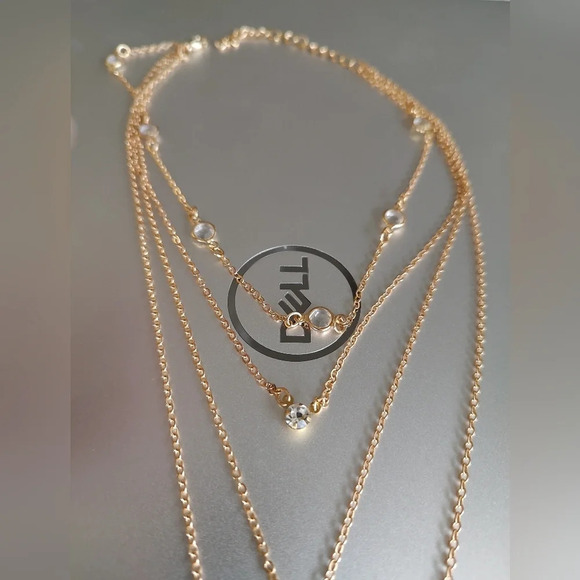 New Gold Color Crystal Pendant Necklaces For Women - Picture 3 of 7